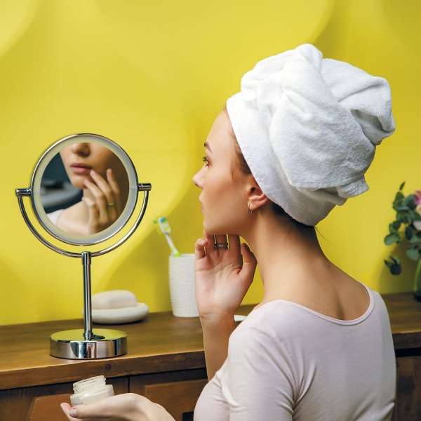 Зеркало с LED-подсветкой двухстороннее, стандартное и с 3-х кратным увеличением K-1005