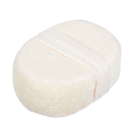 Мочалка из люфы, спонж мягкий с хлопком, 11х15х5 см, medium, для бани и сауны "Банные штучки"