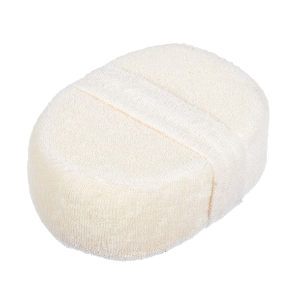 Мочалка из люфы, спонж мягкий с хлопком, 11х15х5 см, medium, для бани и сауны "Банные штучки"