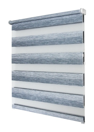 Рулонные шторы день ночь УЮТ Рафаэло цвет серо-голубой