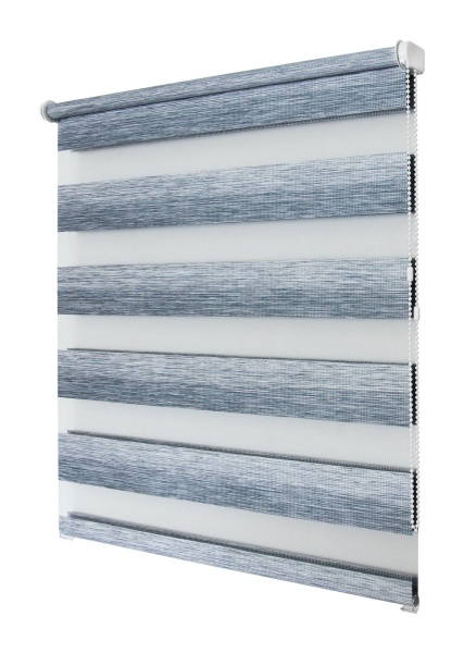 Рулонные шторы день ночь УЮТ Рафаэло цвет серо-голубой