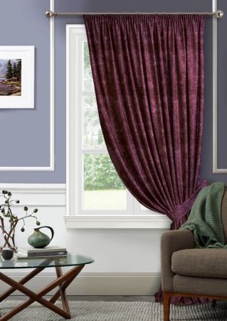 Портьера на тесьме "Бархан Barhan" 136х270 красный