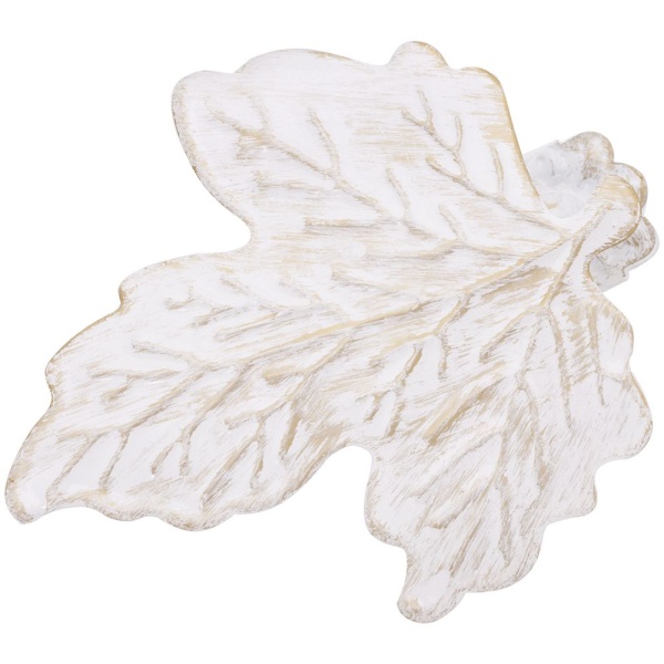 Клипса для штор Лист, Белое золото ампир