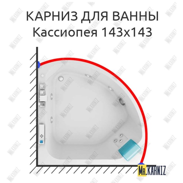 Карниз для ванны Aquatek Кассиопея 143х143 Усиленный 25 мм