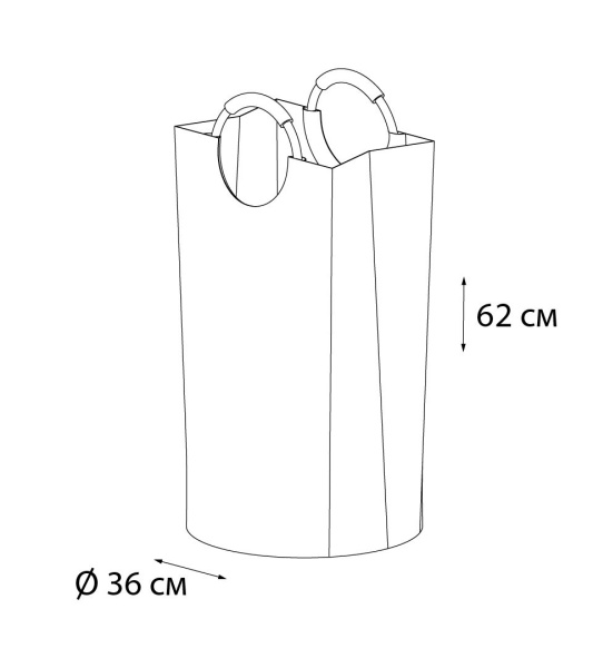 Корзина для белья с алюминиевыми ручками серая