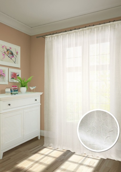 Тюль на тесьме 600х275 см Креш Cresh - XL цвет экрю