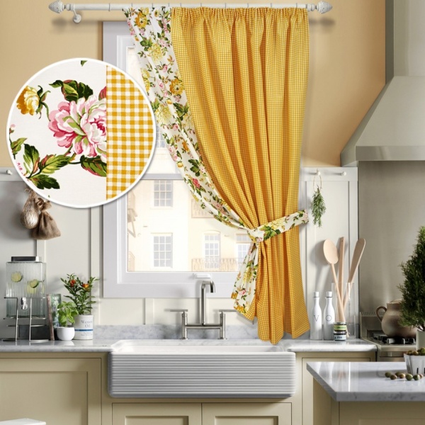 Штора на тесьме "Sun Kimberly" 175x175 желтый Штора на тесьме "Sun Kimberly" 175x175 желтый