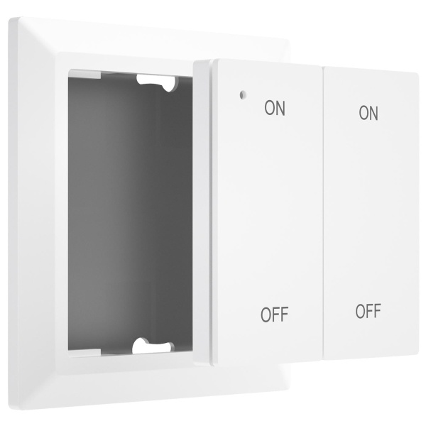 Умный модуль выключателя (реле) двухканальный ROXIMO SRM10A022 с беспроводным выключателем