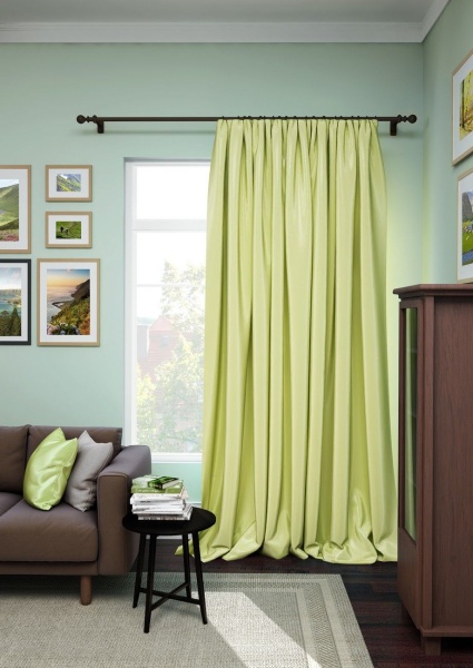 Портьера на тесьме "Avery" 200х280 светло-зеленый