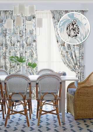 Комплект штор на тесьме "Lemur - ST" 2 шт. 136х270/тюль 450х270