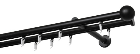 Карниз двухрядный D20/30 Доминика Шар (черный)
