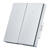 Умный Zigbee выключатель ROXIMO, двухкнопочный, платиновый, SZBTN01-2P