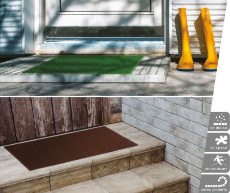 Коврик Vortex на противоскользящей основе 45х60 ТРАВКА цвет зеленый