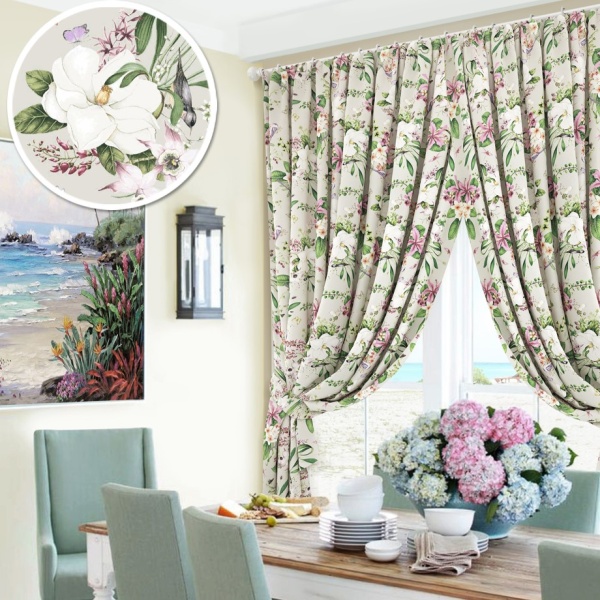 Комплект штор на тесьме Glade 2 шторы 136х175 см 2 подхвата