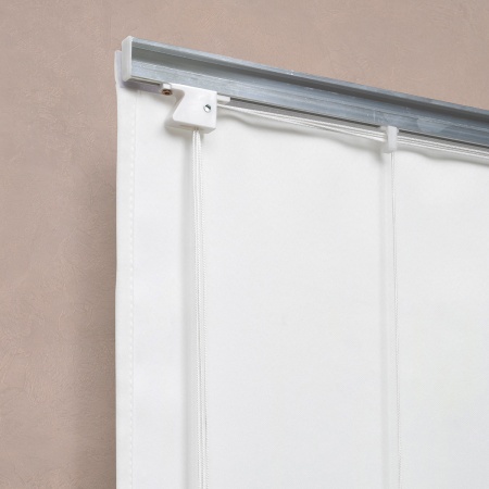 Римская штора с помпонами, Фортуна Blackout на ВМ, цвет белый