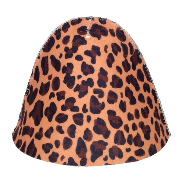 Шапка для бани и сауны «Леопардовый принт» "Банные штучки", войлок