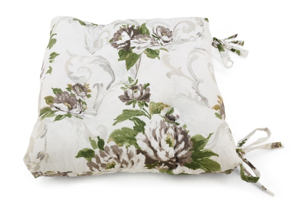 Подушка на стул с завязками 40x40 см Aquarelle цвет бежевый