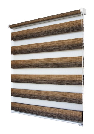 Рулонные шторы день ночь УЮТ Рафаэло цвет каштановый