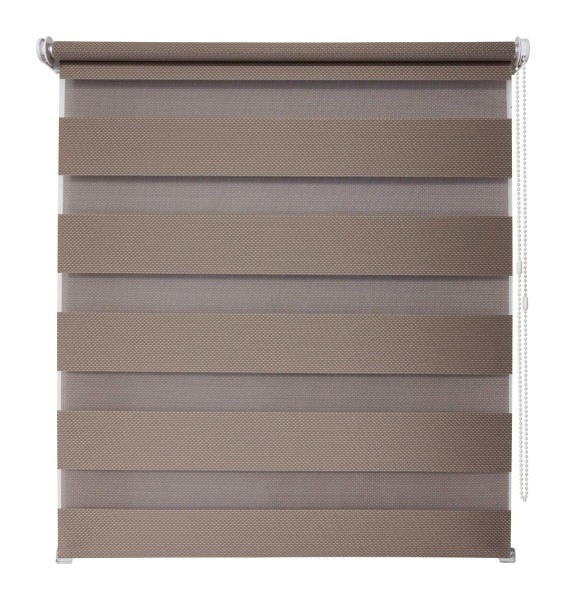 Рулонные шторы день ночь УЮТ Тиссура цвет ореховый