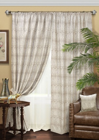 Комплект штор на тесьме "Delhi - S" 2 шторы 136х270, тюль 450х270