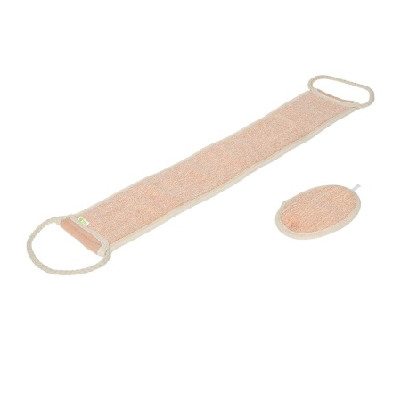 Набор из 2 мочалок, двусторонних, soft/medium (спонж и лента), для лица и тела "Банные штучки"