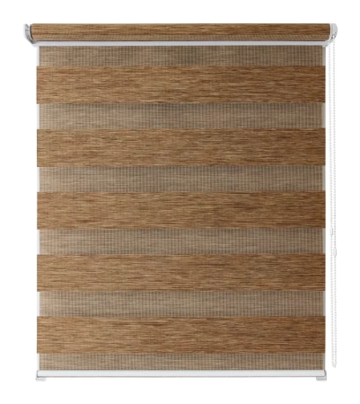 Рулонные шторы день ночь Канзас цвет коричневый