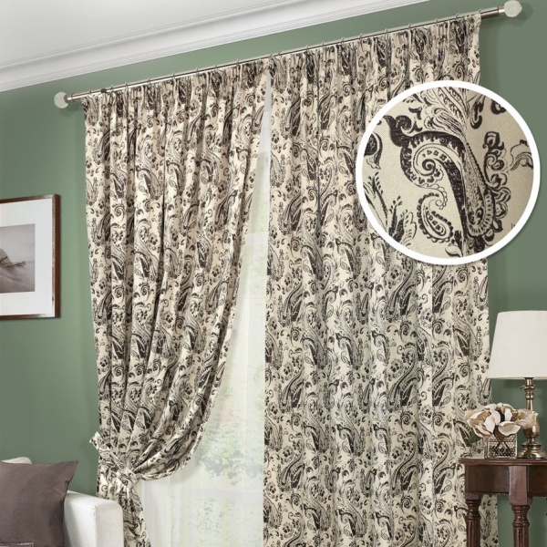 Комплект штор "Пейсли Paisley-S" 2 шторы 200х280, тюль 450х280 с узором