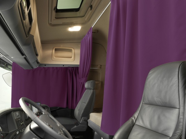 Комплект автоштор и карнизов Блэкаут - авто XLK 480х100/240х160 (цвет: Фиолетово-сиреневый)