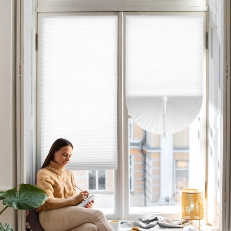 Плиссе самоклеящиеся 120х180 см, тканевые, белый,  арт. 140702120