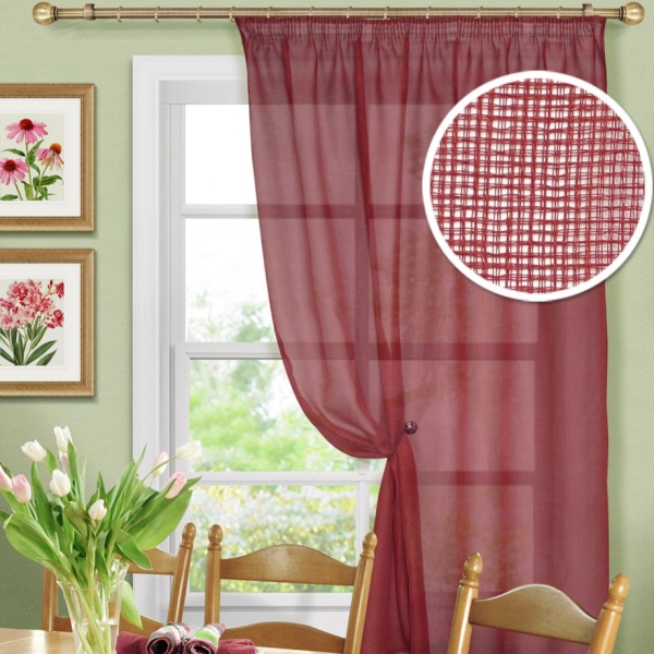 Штора для кухни Basicos 135х170 красный