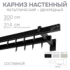 Карниз для штор двухрядный Хай Тек Твист черный