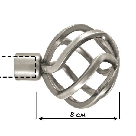 Наконечник "Шар плетеный", Матовый никель , Ø25мм