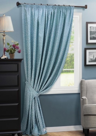 Портьера на тесьме "Domino" 220х270 голубой