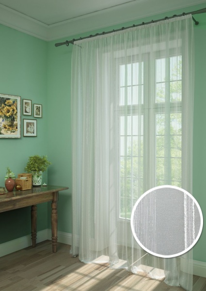 Штора на тесьме "Strips-XL" 600х275 белый