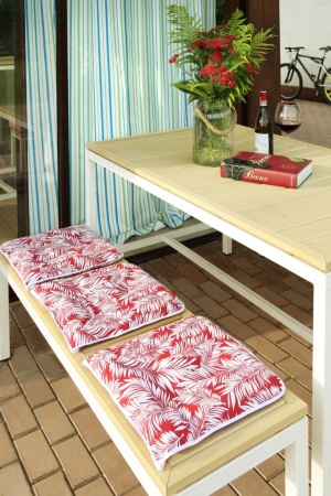 Сидушка на стул с завязками 40x40 см Red Palma с принтом Сидушка на стул с завязками 40x40 см Red Palma с принтом