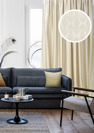 Штора на тесьме 276х270 см Motive с подхватом цвет молочный