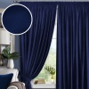 Комплект штор на тесьме "Pudra" 200х270 синий темный Комплект штор на тесьме "Pudra" 200х270 синий темный