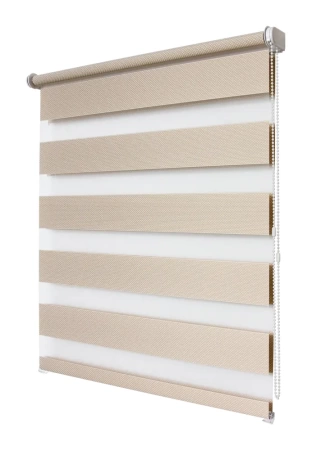 Рулонные шторы день ночь УЮТ Тиссура цвет бежевый