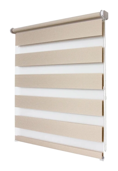 Рулонные шторы день ночь УЮТ Тиссура цвет бежевый
