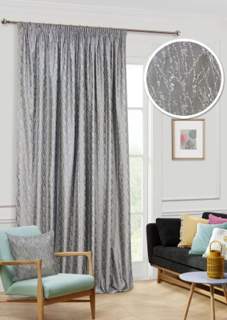 Штора на тесьме "Rosemary" 200х270 цвет серый