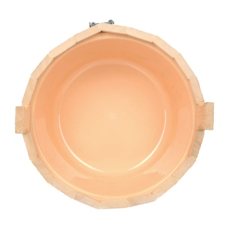 Ушат "шайка" 12 л, "Цветы", с пластиковой вставкой, система регулировки обручей, липа "Банные штучки"