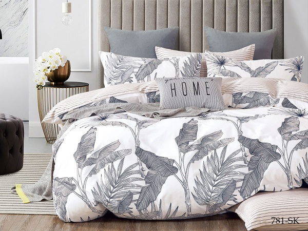 Cleo сатин набивной "Satin de Luxe" двуспальный 180*210 цвет белый