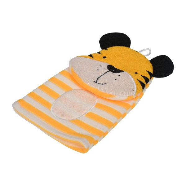 Мочалка варежка для нежной и чувствительной кожи "Тигр", 23х13 см, soft, для бани и сауны, "Банные штучки"