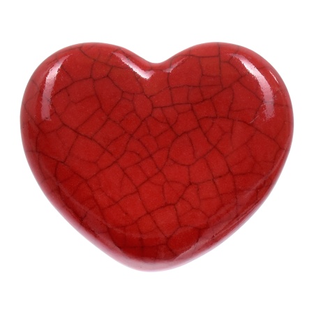 Ручки керамические для мебели Сердце цвет красный (6 шт)