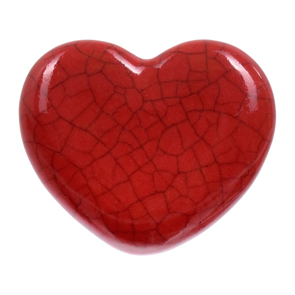 Ручки керамические для мебели Сердце цвет красный (6 шт)