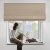 Римская штора с бахромой, Фортуна Blackout на верёвочном механизме, цвет светло-бежевый