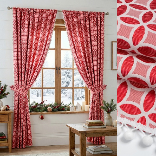 Комплект штор "Люция" с подхватами, 200х270см 2 шт, красный