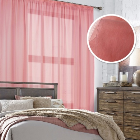 Тюль на тесьме 450х275 см Varna - SH цвет нежно-розовый