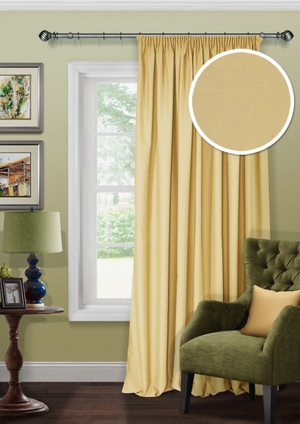 Штора на тесьме Блэкаут "Blackout-S" 200х270 бежевый глубокий