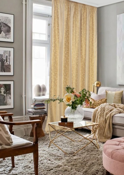 Штора на тесьме "Arabella" 150x270 беж с узором